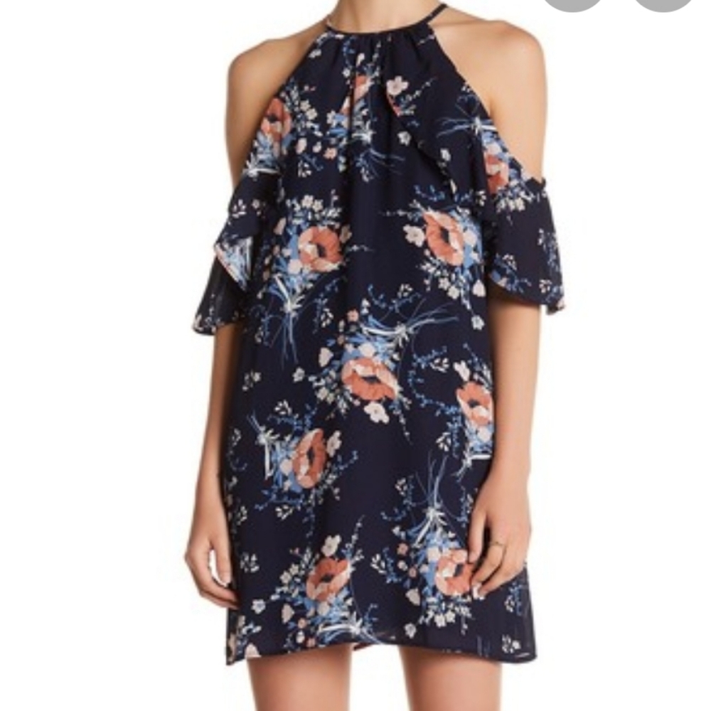 Cold Shoulder Floral Dress